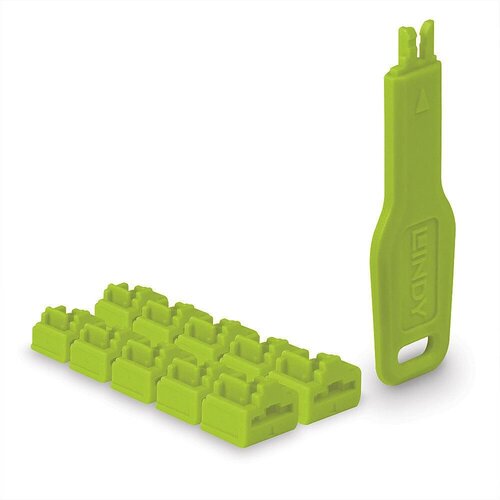 Lindy RJ45 Port Locks Green, 10x + 1 Key Slike