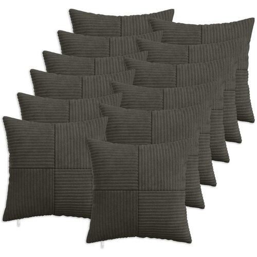  Presvlaka za jastuk 12 pcs ALMELO Antracit 45 x 45 cm Kord Cene