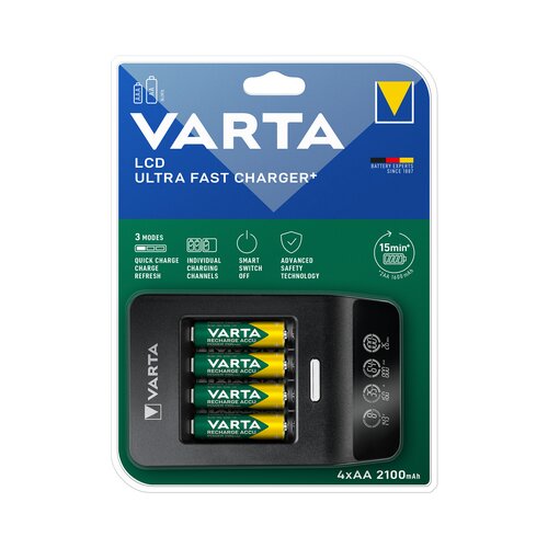 Varta LCD Ultra-Fast-Plus nikalj-metal-hidridni micro (AAA), mignon (AA) punjač okruglih stanica uklj. akumulator Slike