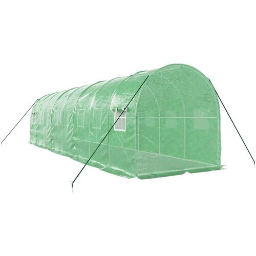  Rastlinjak z jeklenim ogrodjem zelen 16 m² 8x2x2 m Cene