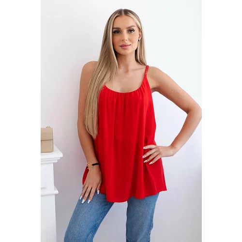 Kesi Viscose blouse with straps red