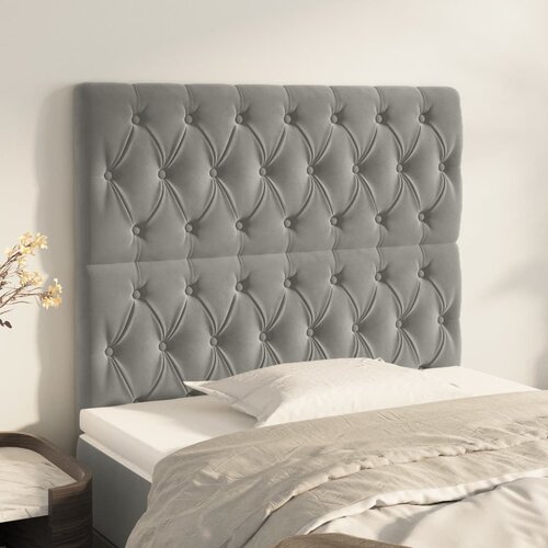 vidaXL Uzglavlje 2 kom svjetlosivi 100x7x78/88 cm baršunasti Cijene