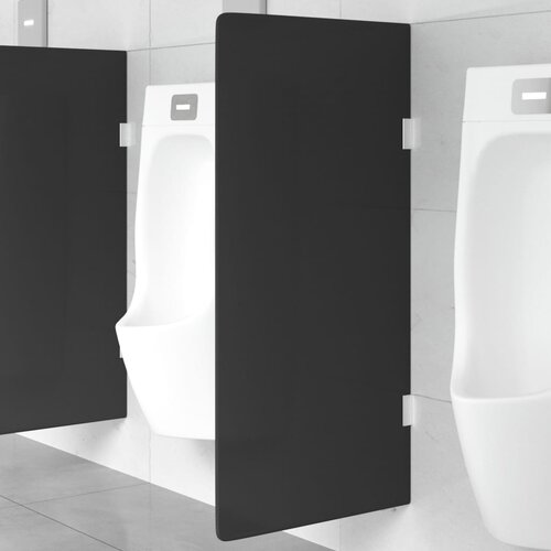 vidaXL Stenska pregrada za pisoar črna 90x40 cm kaljeno steklo Cene