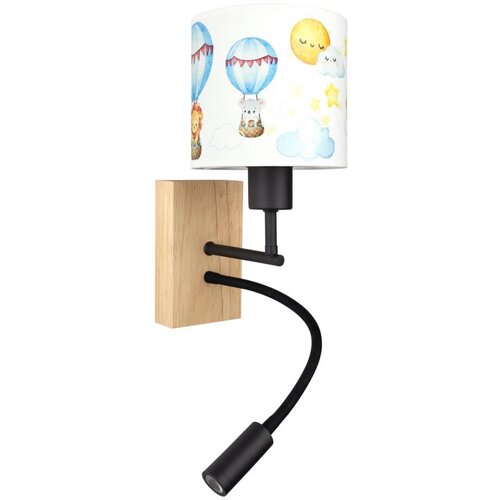 Brilagi LED Flex. svetiljka BOBO WOOD 1xE27/25W/230V + LED/3W hrast/crna/bela/životinje Slike