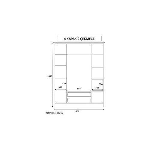 Hanah home Ormar Rb-078, 140x180x52 cm, Bež Slike