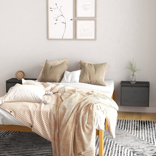 VidaXL Stenska omarica 2 kosa siva 40x30x50 cm trdna borovina Slike