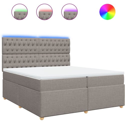 vidaXL Box spring postelja z vzmetnico taupe 200x200 cm blago, (21307962) Cene