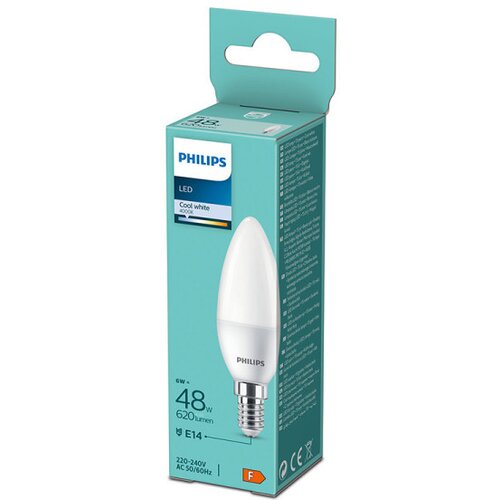 Philips LED sijalica 6W (48W) B35 E14 CW 4000K FR ND 1PF/12-DISC ( PS777 ) Cene