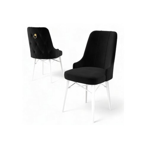 Hanah home Pare set stolica, 46x94x46 cm, 6 dijelova, Bijelo-crna Slike