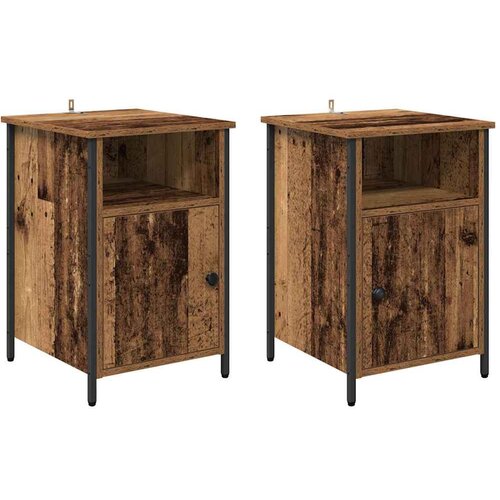 vidaXL Nočna omarica 2 pcs Star les 40 x 42 x 60 cm Konstruiran les, (5000107097) Cene
