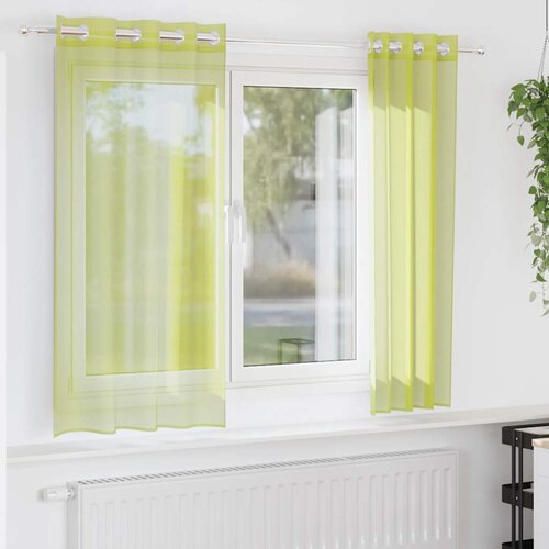 VidaXL Voile zavese z vponkami 2 kosa Apple Green 140x140 cm Slike