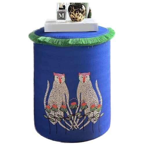Woody Fashion jungle scar pouffe 17 - blue blue pouffe Slike
