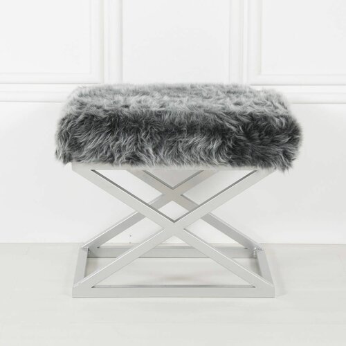 Atelier Del Sofa capraz plush - silver, grey silvergrey pouffe Slike