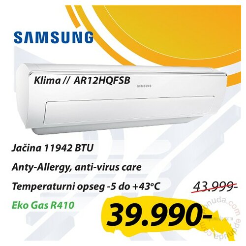 Samsung KLIMA AR12HQFSB klima uređaj Slike