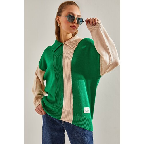 Bianco Lucci Women's Half Turtleneck Two Color Knitwear Blouse Slike