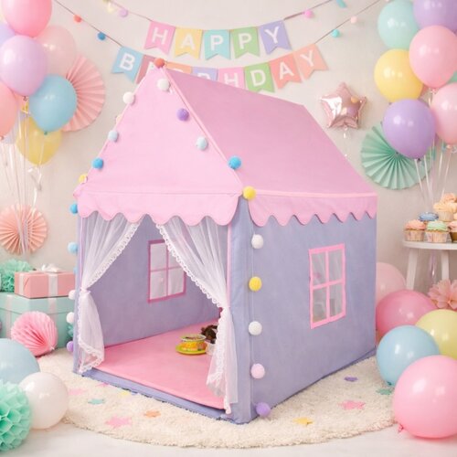 Small House dečiji šator kućica Pink/Lila sa dekorativnim detaljima ( KLK-103 ) Cene