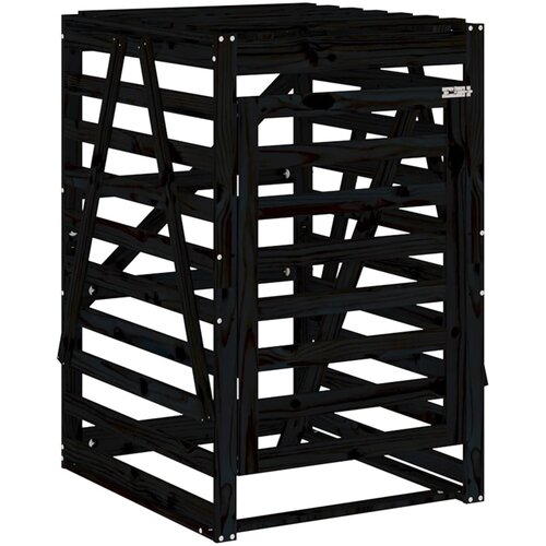  Spremi&amp;scaron;te za kantu za smeće crno 84x90x128,5 cm od borovine Slike