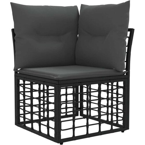  Set vanjskih sofa s jastukom 7 pcs Crna i tamno siva Poliester Slike