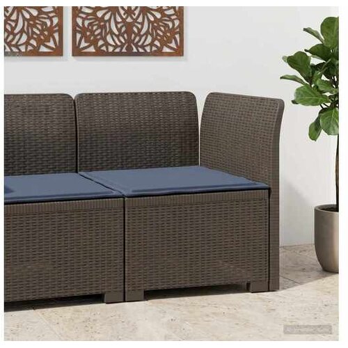vidaXL Fotelja za jedan s Jastukom Izgled Ratan PP Svjetlosiva - Svjetlosiva Kutna sofa s svijetlosivim jastučićem Cene