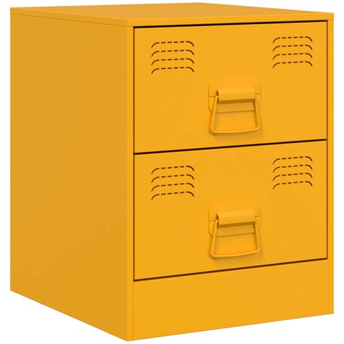 Maison Chic Nočna omarica - Nočna miza rumena 34,5x39x44 cm jeklo, (21687920) Slike
