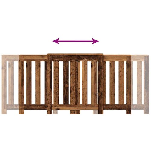 VidaXL Pokrov za radijator boja staro drvo 205x21,5x83,5 cm drveni Slike