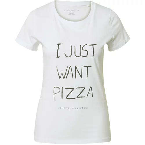 EINSTEIN & NEWTON Majica 'Want Pizza' antracit / bela