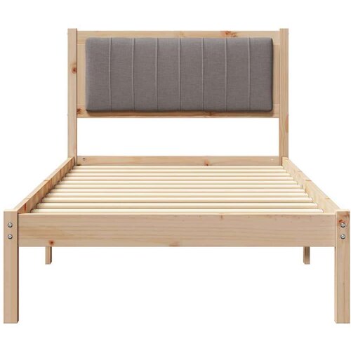 VidaXL krevetni okvir s tapiciranim uzglavljem sivo-smeđa 90 x 190 cm Slike