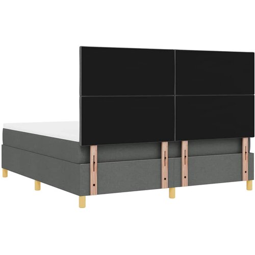  LED Box Spring Krevet Tamno siva 180 x 200 cm tkanina Slike