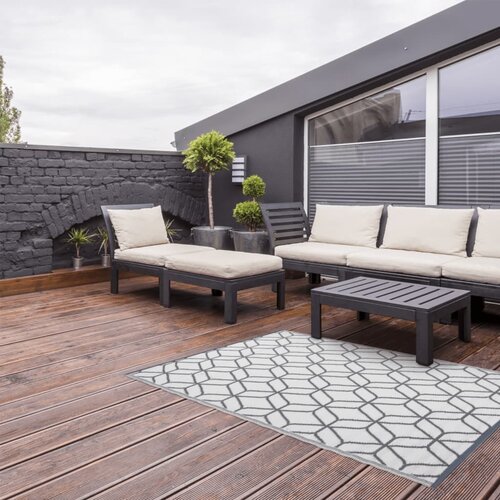 Furnova Esschert Design Zunanja preproga 180x121 cm siva in bela OC25, (21946738) Cene
