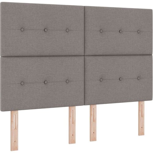  Krevet s kutijom s madracem i klupom Taupe 140x190 cm Tkanina Slike