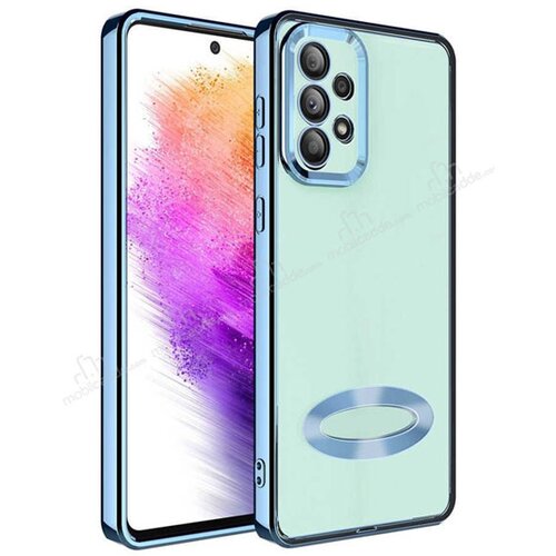  futrola sa niklovanim obodom No1 za samsung A346 galaxy A34 5G plava Slike