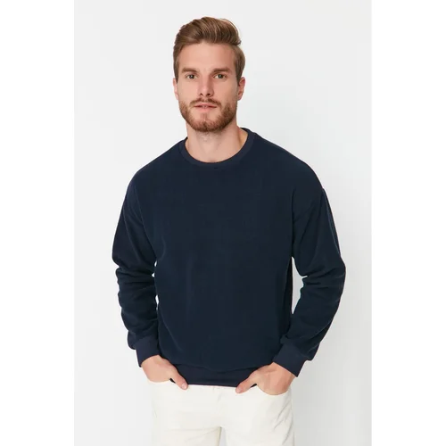 Trendyol Men's Regular Fit Crew Neck Long Sleeve Fleece Thick Sweatshirt