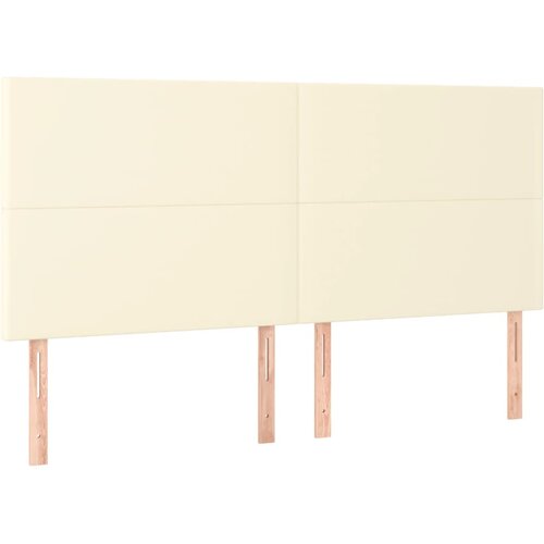  Uzglavlje krem boje 180x5x118/128 cm umjetna koža Slike