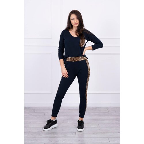 Kesi Set with a panther motif navy blue Slike