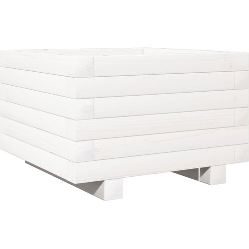  Vrtna sadilica bijela 40x40x26,5 cm od masivne borovine Slike
