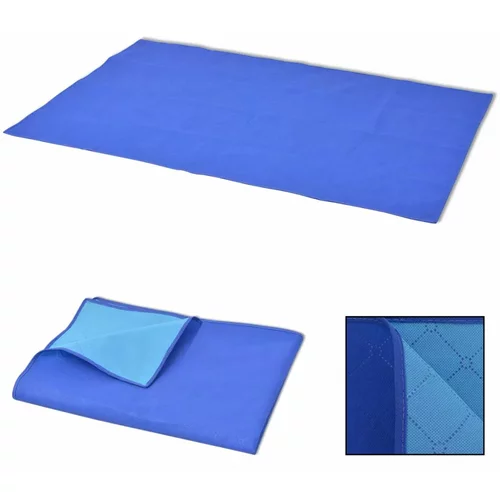 vidaXL Piknik odeja modra in svetlo modra 100x150 cm