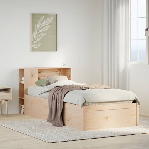 vidaXL Posteljni okvir brez vzmetnice 90x190 cm trdna borovina Cene