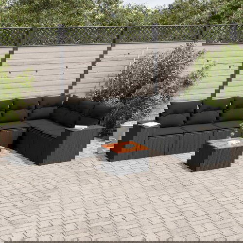 vidaXL 8-dijelni set vrtnih sofa od poliratana s jastucima crni Cijene