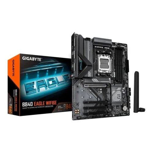 Gigabyte B840 EAGLE WIFI6E Motherboard - AMD Ryzen 9000 CPUs, 8+2+2 Phases VRM, up to 8200MHz DDR5(O.C), 2xPCIe 4.0 + 1xPCIe 3.0 M.2, Wi-Fi 6E, 2.5GbE LAN, USB 3.2 Gen 2 Cene