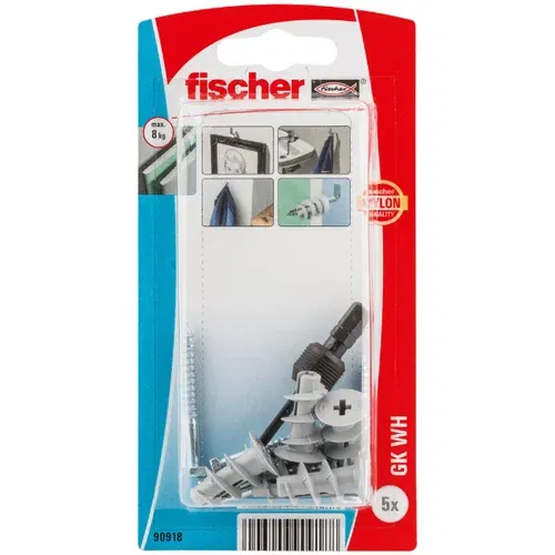 Fischer Tiple za gips (Duljina tiple: 22 mm, S kukom, 5 Kom.)