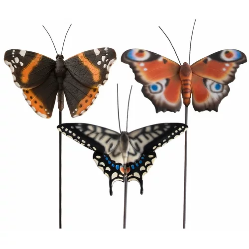Esschert Design Vrtni količki v kompletu 3 ks iz poliresina Butterfly –