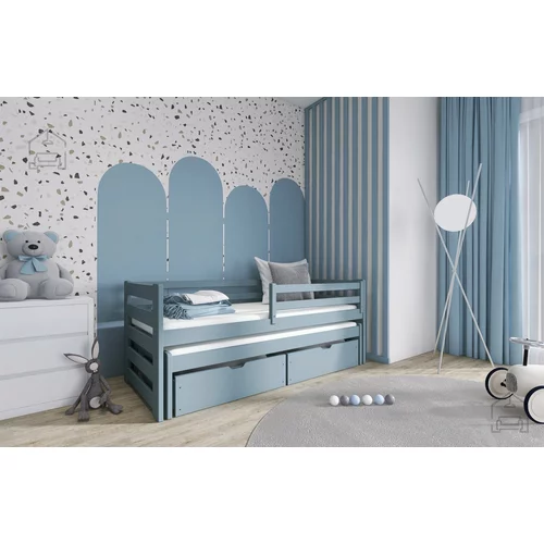 Lano Otroška postelja z dodatnim ležiščem Senso - 80x200 cm - Siva