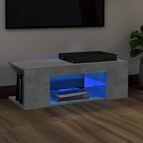The Living Store TV omarica z LED lučkami betonsko siva 90x39x30 cm - TV Omarica, (21376456) Slike