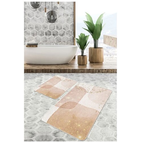 Mila Home Bež žametne kopalni&amp;scaron;ke preproge v kompletu 2 ks 60x100 cm &amp;ndash; Slike