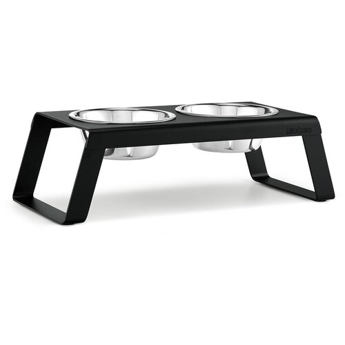 MiaCara Metalni set posuda s postoljem za pse Desco Black M &amp;ndash; Slike