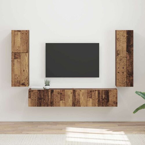  Komplet TV omaric 4 pcs Star les Konstruiran les - - Rjava - 57.9 - 30 x 31 x 100 cm - 2025-vidaXL-Uvoz_2 Cene