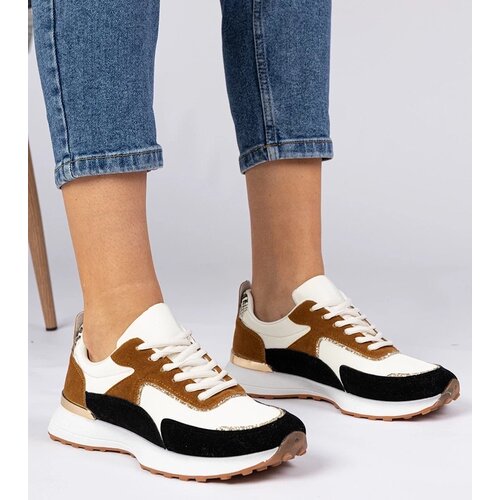 D/CEO marka niezdefiniowana White-black women's sneakers with glitter Elizar Cene