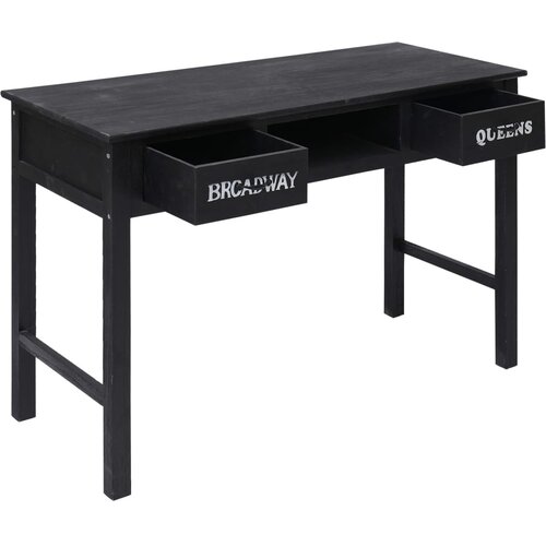 Maison Chic konzolna miza - miza ob steni črna 110x45x76 cm les, (21786424) Cene