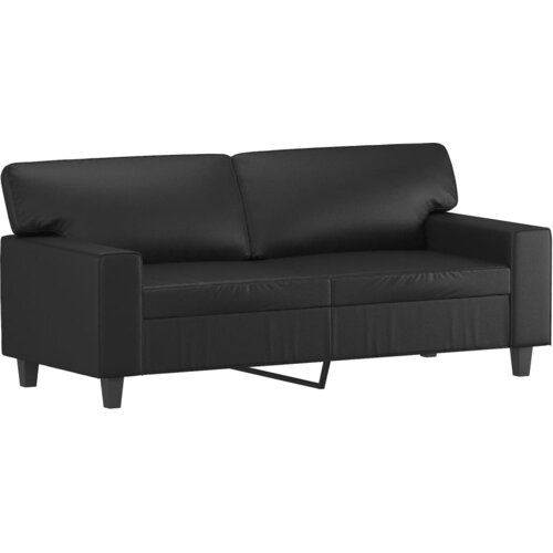  3-dijelni set sofa s jastucima crna od umjetne kože Slike