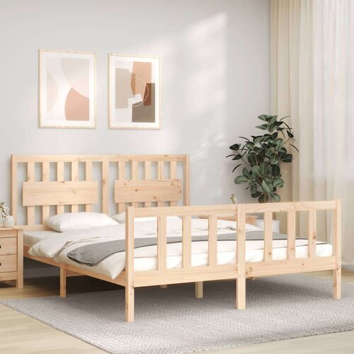  Kreveta s uzglavljem 160 x 200 cm od masivnog drva Cijene
